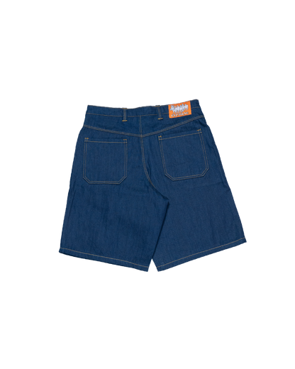Short Blue Jeans with Yellow Stitching