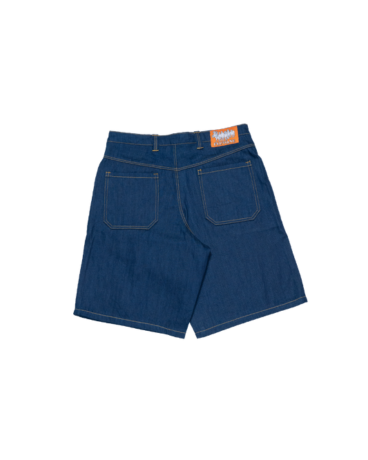 Jeans Blu Corto con  cuciture gialle